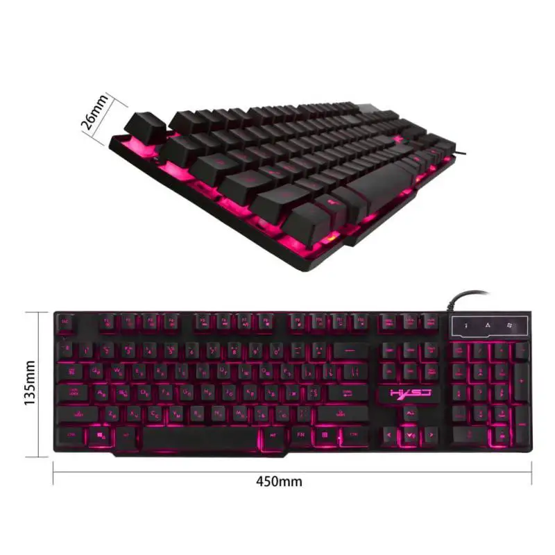 R8 русский Проводная игровая клавиатура на каждый день, 3 цвета Подсветка механическая рука колпачок клавиши клавиатуры и разрыв