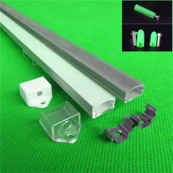 

10x1m slim aluminum profile for led strip,tape light channel with milky/transparent cover for 12mm 5630 pcb
