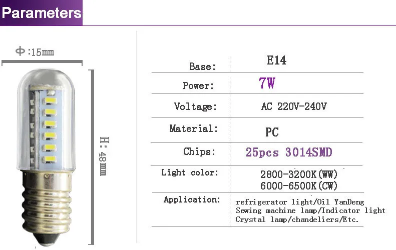 Мини E14 Светодиодный светильник 1,5 Вт 3 Вт 7 Вт AC220V SMD3014 люстра лампада светодиодный светильник кукурузная лампа подвесная настенная лампа для холодильника