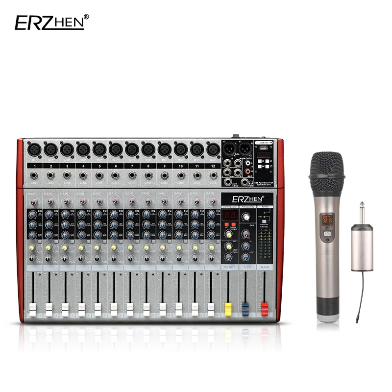 

Audio Mixer Console W6000T12 Professional Mixer Audio Amplifier Sound Processor 12 Channel