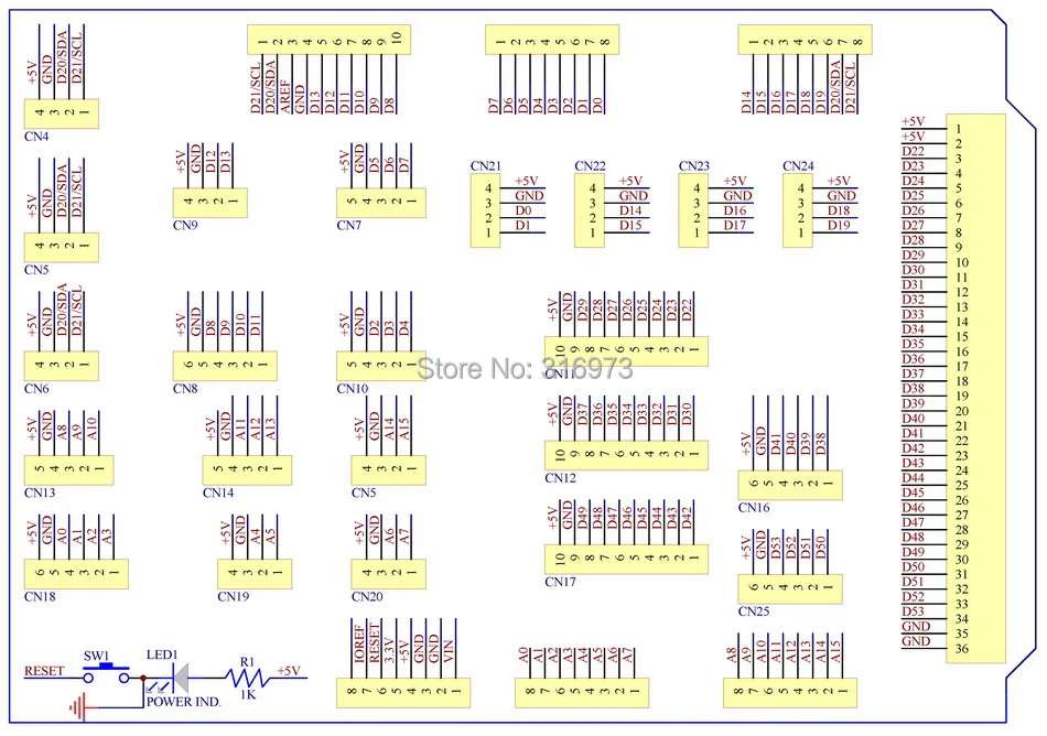 1 шт./лот) I/O расширение PCB для Mega 2560 R3 доска DIY