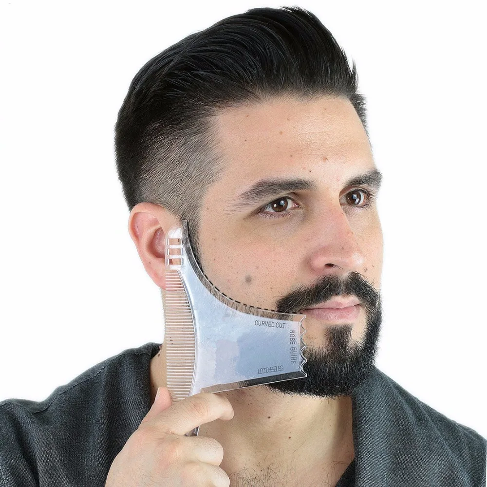 

Best Beard Shaping Tool [8 in 1] Beard Comb Multi-liner Beard Shaper Template Comb Kit Transparent Works with Any Beard Razor