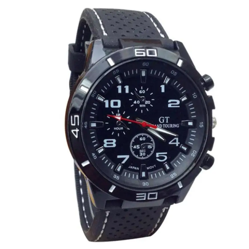 Timezone#50 Роскошные мужские кварцевые часы военные часы спортивные наручные часы Силиконовые часы Мода - Цвет: Белый