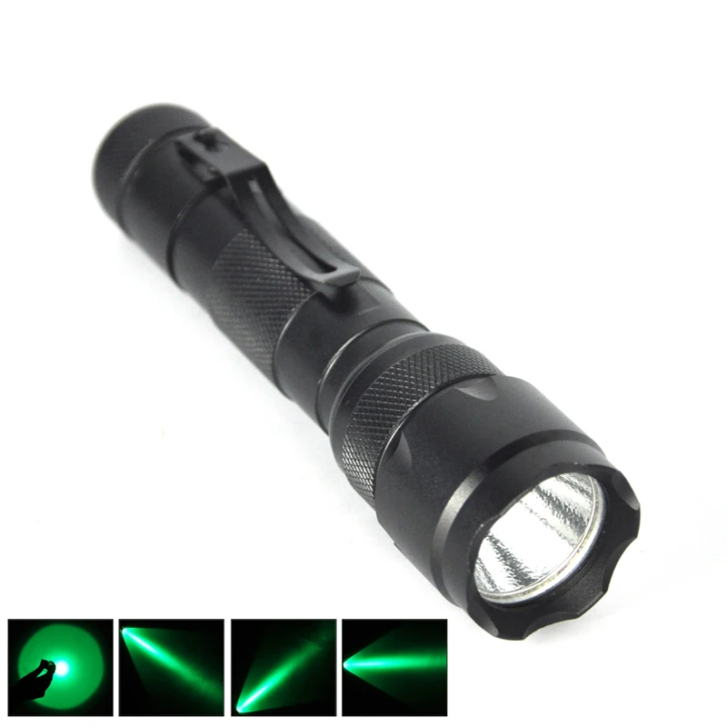 

BORUiT WF-502B XPE Green LED Torch Camping Tactical Flashlight Green Light Flash Light Hunting Portable Lantern 18650 Battery