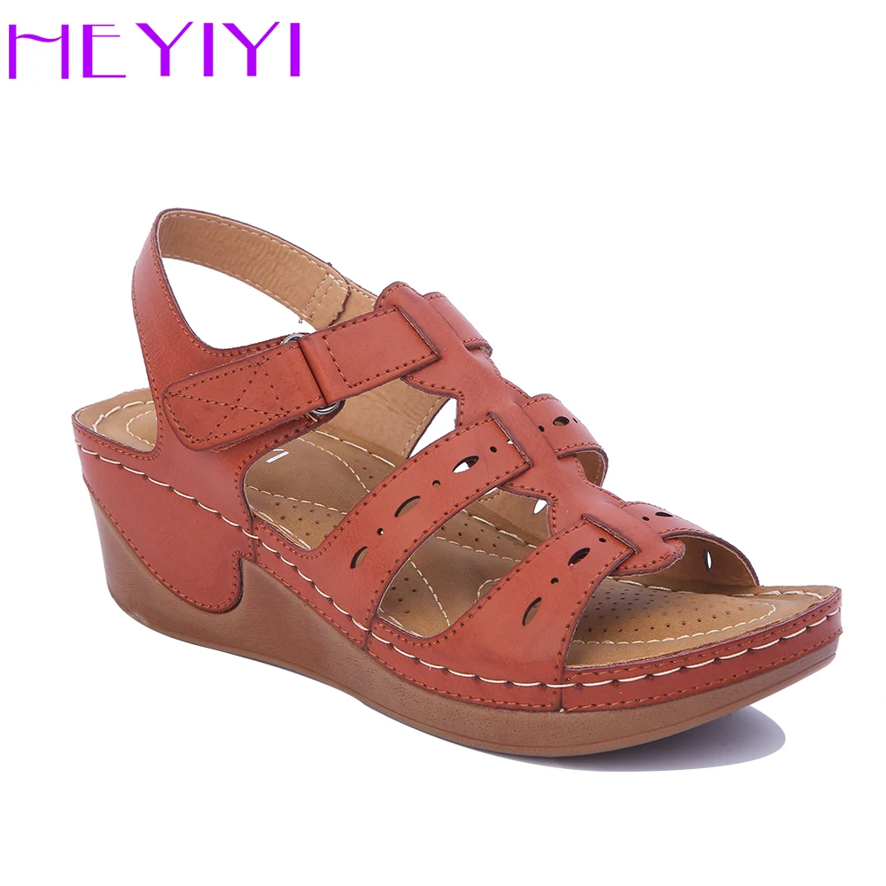 

Wedges Shoes Women Sandals Platform Casual Soft Camel Narrow Band Lightweight Comfort Gladiator Summer Shoes Plus Size HEYIYI