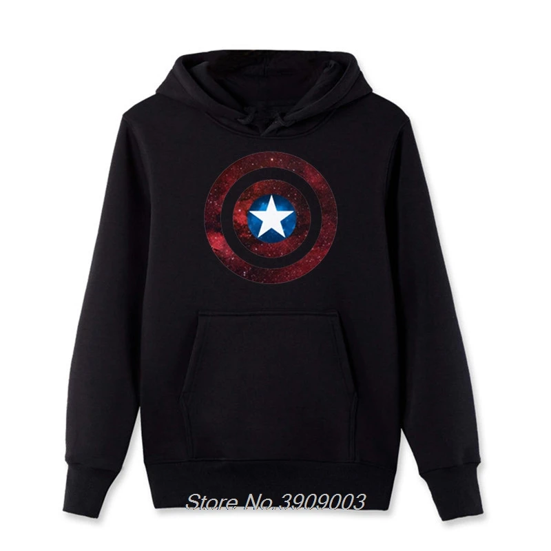 Щит пространство толстовки Капитан Америка щит Civil War куртка 3D мужская толстовка с принтом Marvel Мстители Железный топы мужская куртка - Цвет: black