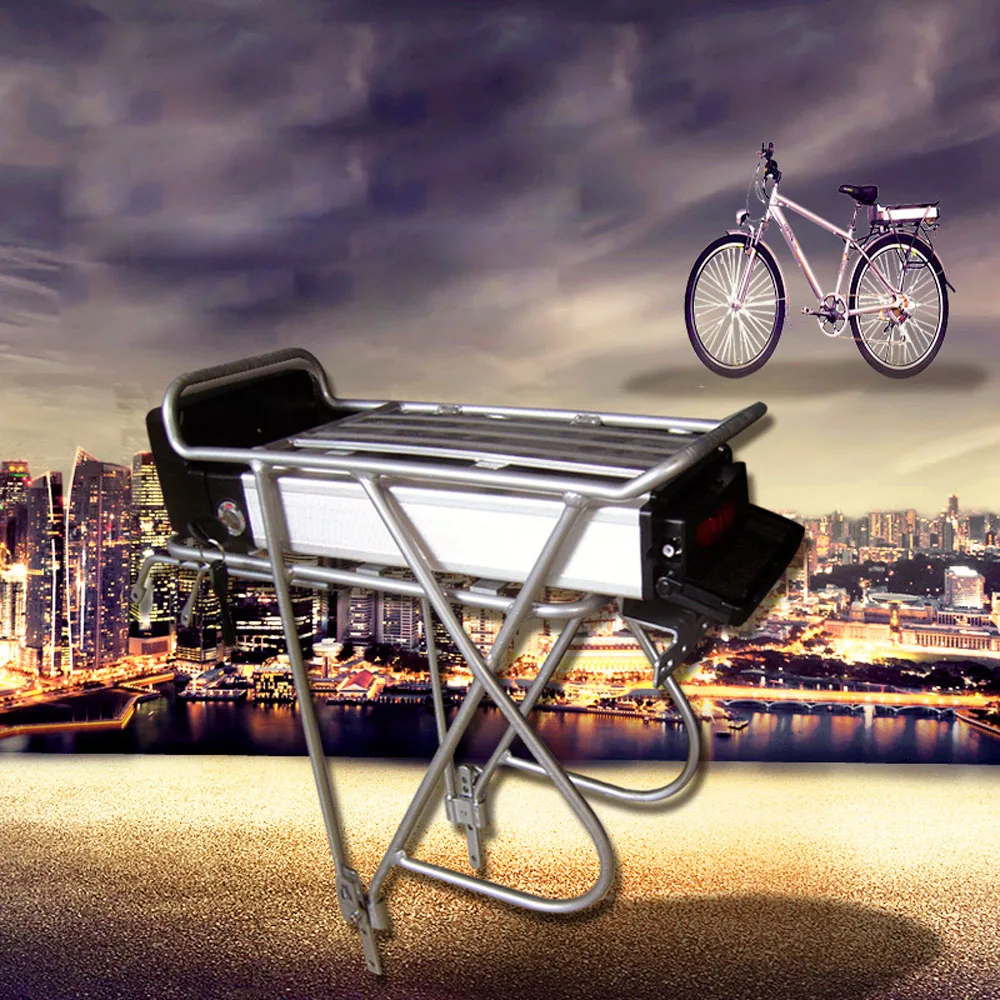 

E-Bike Battery Samsung Cell 250W 350W 500W EBike Li-ion Battery+Double Layer Luggage Rack