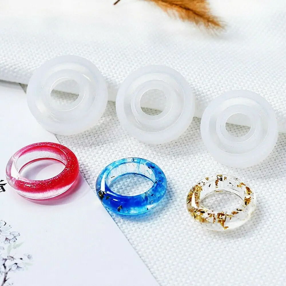 

3pcs Transparent Silicone Mould Dried Flower Resin Decorative Craft DIY arc ring mold Type epoxy resin jewelry molds 16/17/18 mm