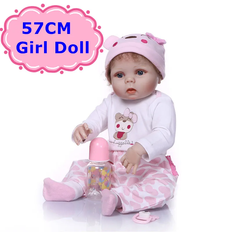 

NPK 23 Inch Reborn Baby Girl Doll Full Silicone Vinyl Bebe Reborn Cute Princess Baby Toy Doll For Girl Christmas 's Day Gifts