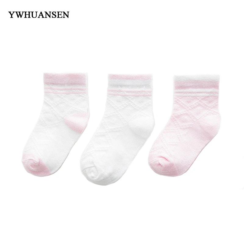

3 Pairs/lot Spring Summer Baby Cotton Socks Double Colors Grid Socks For Children Striped Mesh Baby Boys Socks Kids