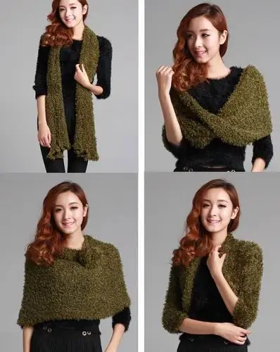 Top Trendy Women Winter Magic Scarf Soft Woolly Pashmina Knit Echarpes Wrap Charcoal Fiber Yrd Warm Comfortable Shawls Pashmina