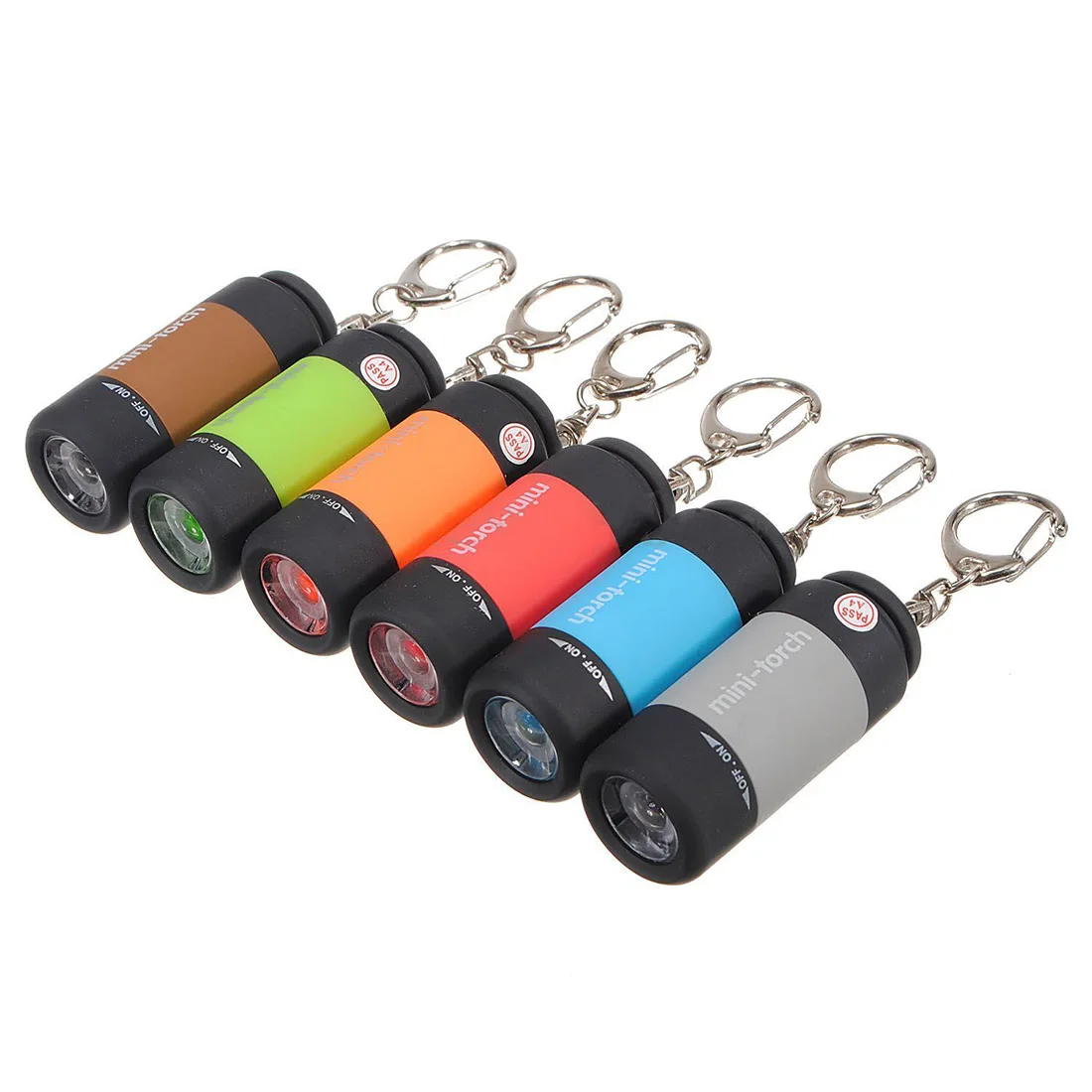 

8 x 0.3W USB Rechargeable LED Flashlight with Keychain