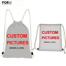 FORUDESIGNS/Персонализированное изображение или логотип шнурок сумки для женщин/для мужчин маленький рюкзак повседневное Ruck Sack детей Cinch ежедневно Mochila
