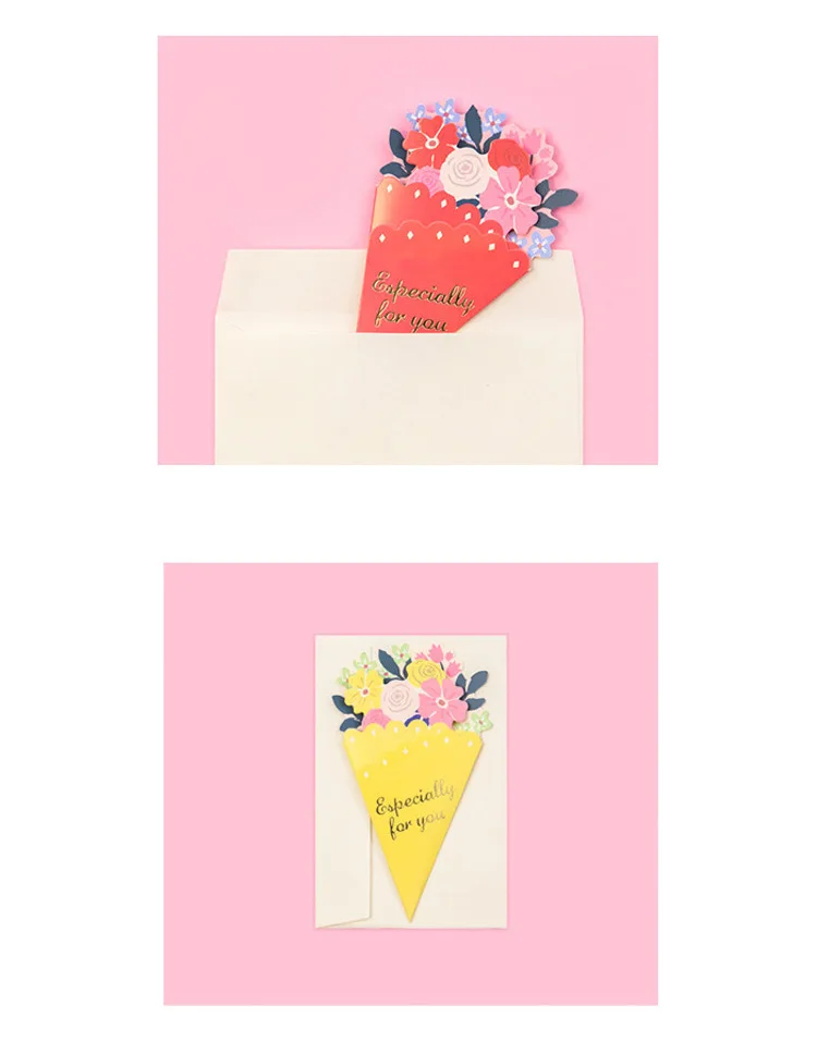 День отца открытки букет стерео креативные поздравительные открытки цветы Моделирование День рождения Подарочные украшения открытка 5 штук