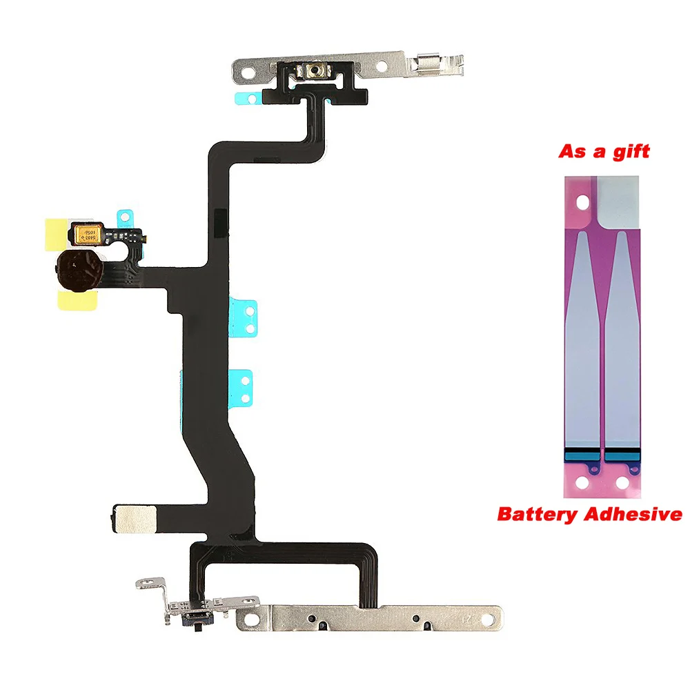 

Switch Power Button and Flash Light Flex Cable with Brackets Pre-installed for Iphone 6S 4.7" with Battery Adhesive as a gift