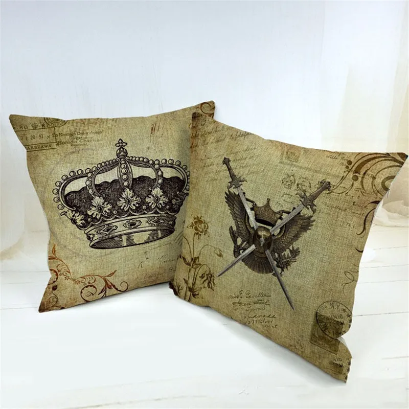 

Imperial crown & Shield Knight Crest Pattern Sofa Bed Home Decoration Festival Pillows Case Cushion Cover Quality First Cojines