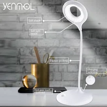 Yenmol led Desk Lamps Light desk Table Lamp 22 LED Bulb Touch Switch 3 Level Flexible Reading Round Desktops Lamps with Clamp