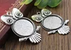 New Fashion 5pcs 25mm Inner Size Antique Silver Plated Black Bronze Owl Cabochon Base Setting Charms  Pendant ► Photo 3/5
