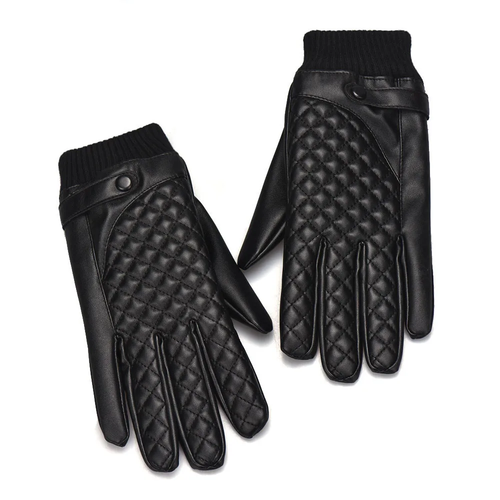 Модные теплые зимние мужские короткие рукавицы из искусственной кожи черные мужские перчатки для сенсорного экрана повседневные мужские варежки Guantes Oct24