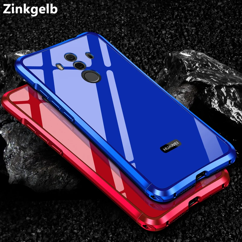 

For Huawei Mate 10 Pro Case Cover Luxury Slim Hard Metal Aluminium Frame Shockproof Armor Phone Case for Mate 10 Pro Back Cover