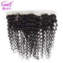 Ариэль бразильский глубокая волна 13*4 уха в ухо свободная часть Кружева Фронтальная Закрытие с волосами младенца Remy человеческие волосы 8-20 дюймов без запаха