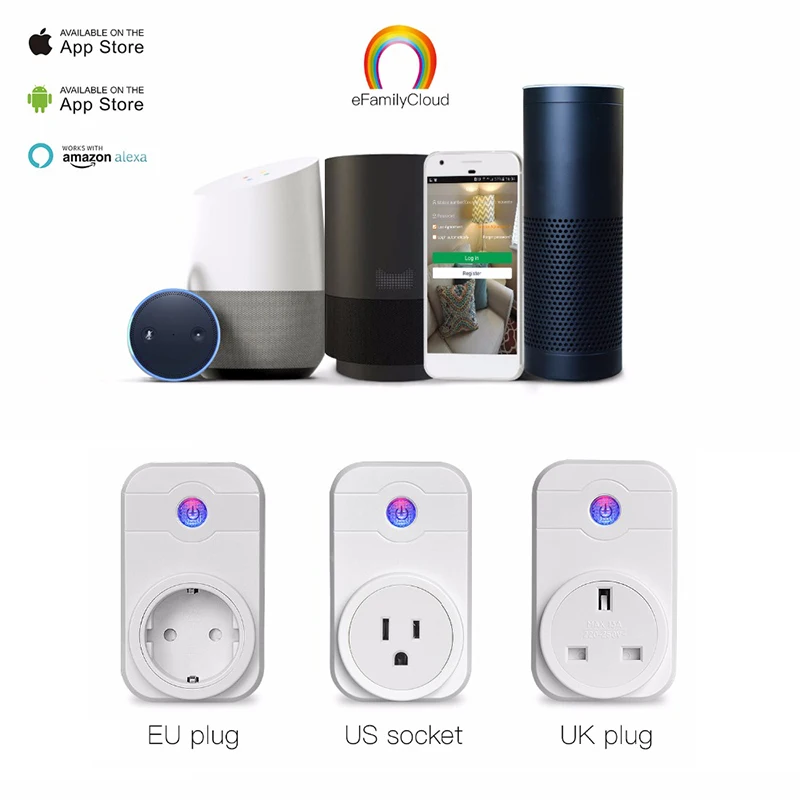 100 240V Wifi Smart Plug Home Automation Phone App Timing