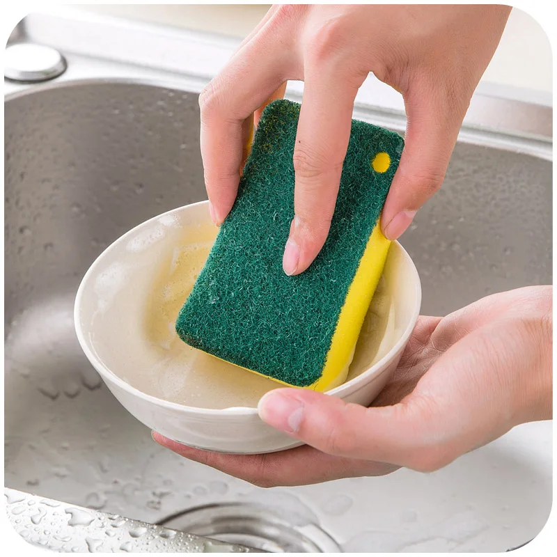 2 шт./лот сильная дезинфецирующая Очистка губка кухонная моющая посуда губка
