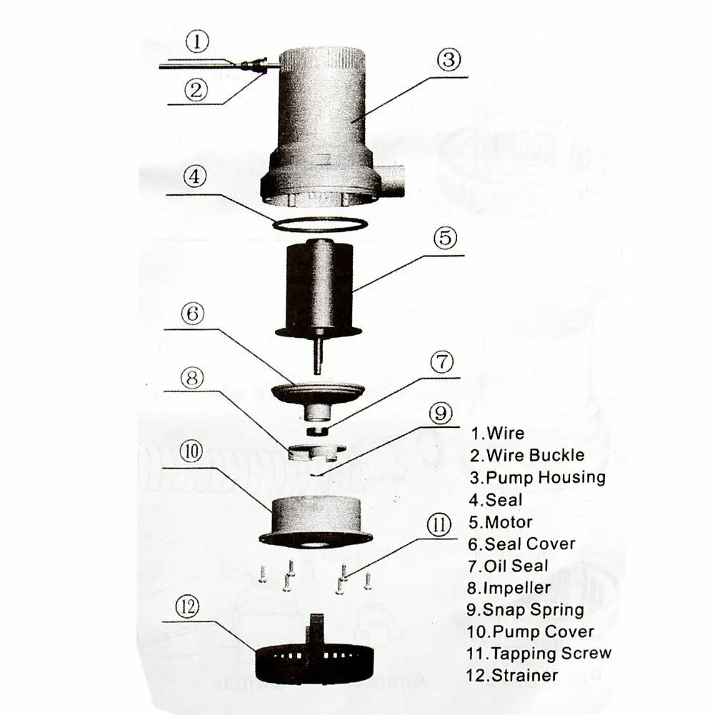 24V Submersible Bilge Pump 2000GPH Electric Water Pump For Aquario Submersible Seaplane Motor Homes Houseboat Boats