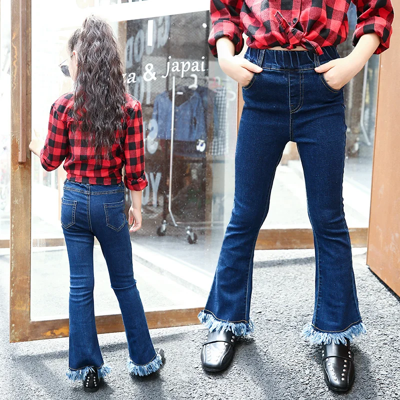 

Girls Jeans Kids Boot Cut Denim Pant Teenage Baby Girls School Trousers 4 5 6 7 8 9 10 11 12 13 Years Legginsy Dla Dziewczynek
