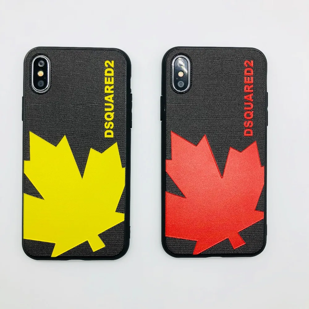 

Ltaly Leaf Milan Maple Dsquared Brand cover For Coque iPhone 7 7plu scase Soft silicon Back Cover For iPhone 6 6s 7 8Plus X Capa