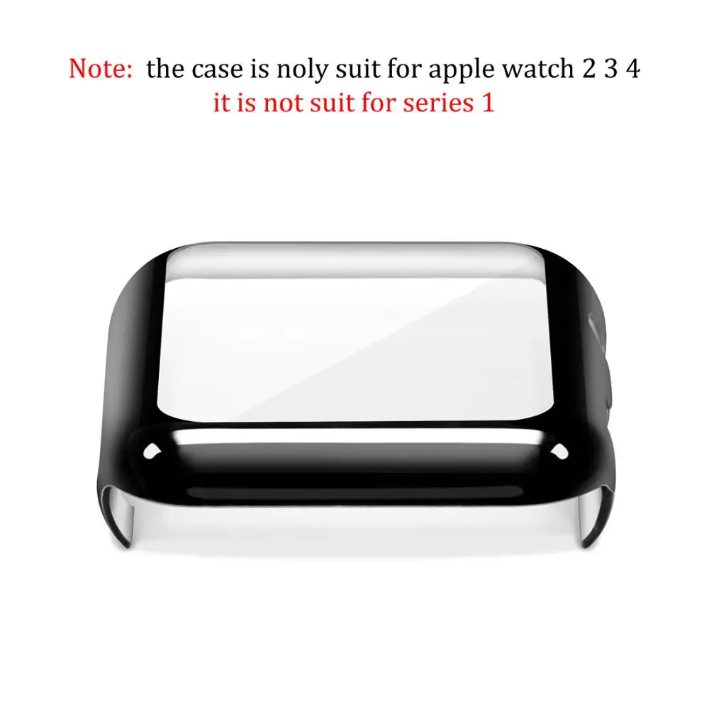 full Screen protector Bumper Ultra thin PC hard Case for Apple watch Series 3/2 38MM 42MM cover Band for iwatch 4 5 40mm 44mm