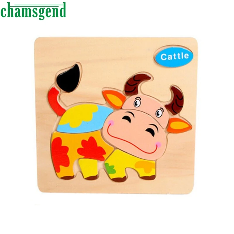 High Quality Wooden Cattle Puzzle Educational Developmental Baby Kids Training font b Toy b font Aug24