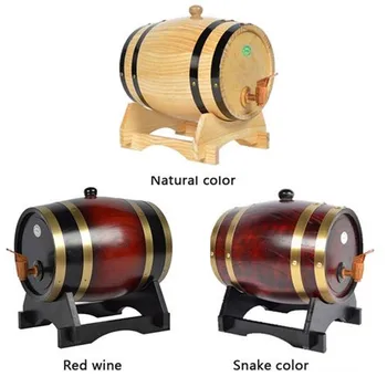 

New Retro 1.5L/3L Wood Exquisite And Beautiful Craft Wine Barrel for Whiskey Rum Port Decorative Barrel Keg Hotel Restaurant
