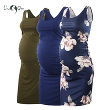 Pack Van 3 Pcs Moederschap Vrouwen Jurk Zwangerschap Jurken Mama Kleding Flatterend Side Ruching Hals Zwangere Vrouwen Kleding