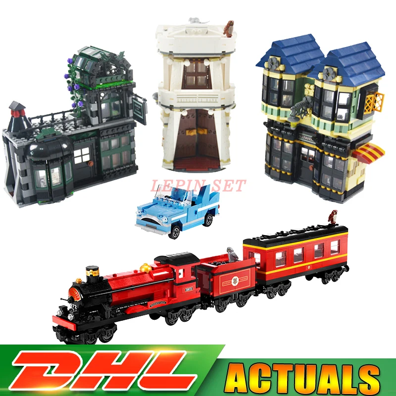 

DHL Lepin Movie Series 16012 Diagon Alley 10217+16031 Hogwarts Express 4841 Educational Building Blocks Bricks Model Toys Gifts