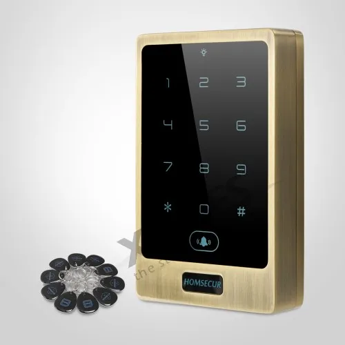

HOMSECUR Waterproof Door Lock 125Khz RFID Access Control+Wiegand 26+Doorbell+Backlight