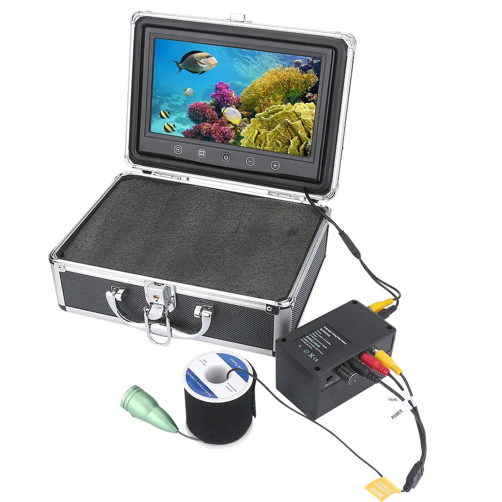 PDDHKK 10 ''дюймовый TFT монитор IOS Android приложение управление 1000 TVL подводный рыболовный видео камера комплект с 6 шт. 1 Вт белый светодиодный свет