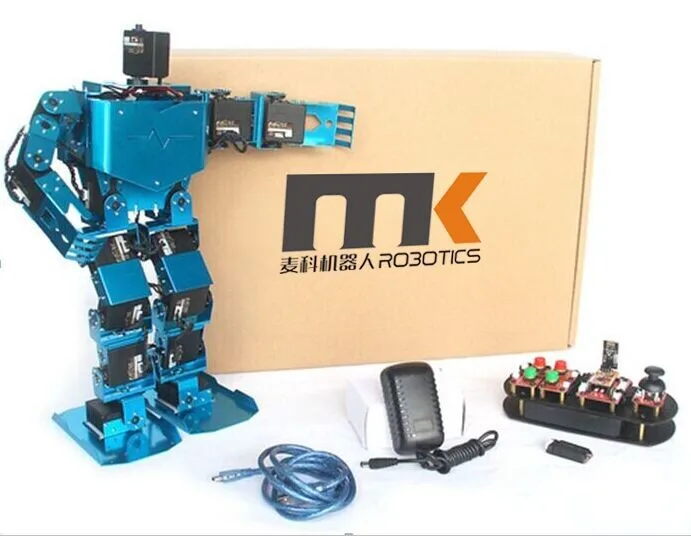 

17 Degrees of Freedom Bipedal Humanoid Robot With Full Steering Bracket Accessories( Blue ) MK-A0001-4