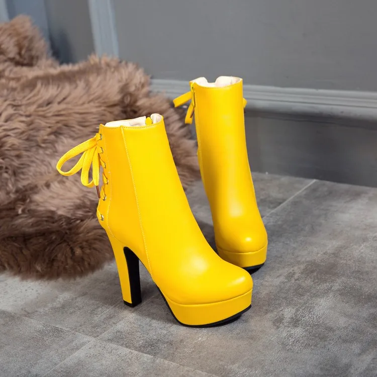 

Big Size 9 10 19 boots women shoes ankle boots for women ladies boots Plain side zipper round head