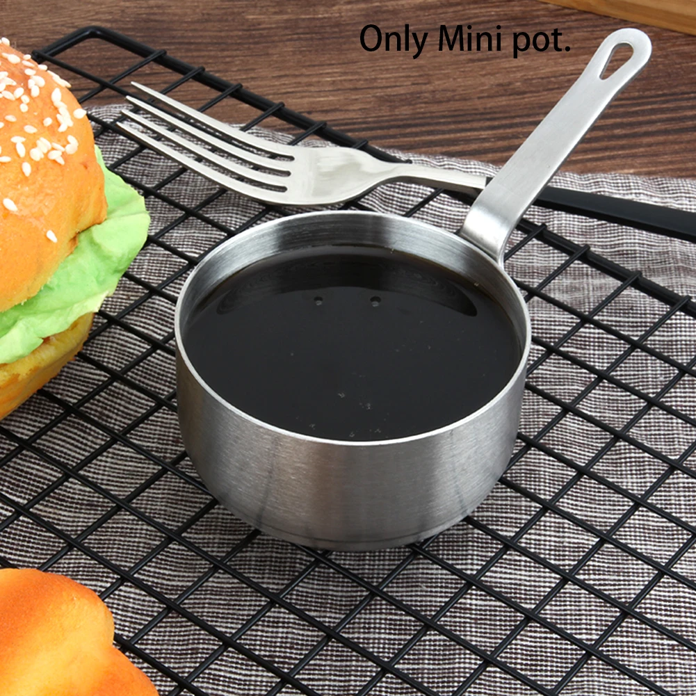 Soup Pot Mini With Handle Heating Kitchen Portable Stainless Steel Sauce Pan