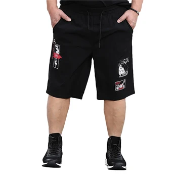 

Loose Printed Shorts Men Plus Size Elastic Waist Casual Hip Hop Shorts Mens Joggers Bermuda Masculine Hip Hop Sweatpants S6T021