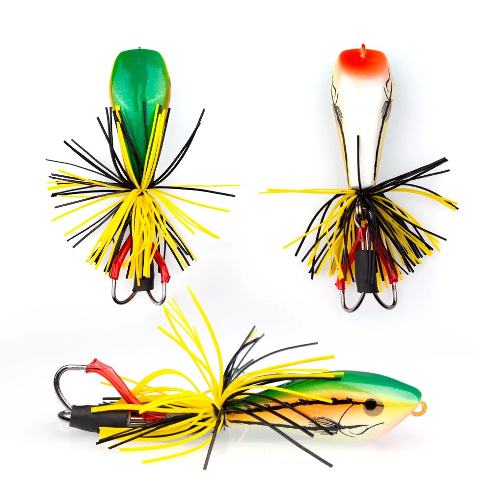 

Le Fish 5pcs 9g 55m Frog Lure Hard Bass Bait Snakehead Lure Topwater Simulation Ray Frog Minnow Fishing Jig Popper Floats