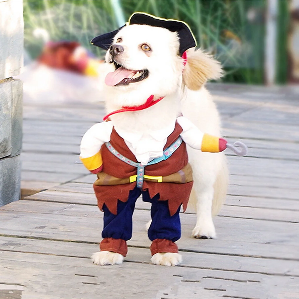 

Dog Halloween Turned Pirate Clothes Suit Pet Clothes Cosplay Pirate Dogs Cat Halloween Costume For Small Medium-Sized Clothing