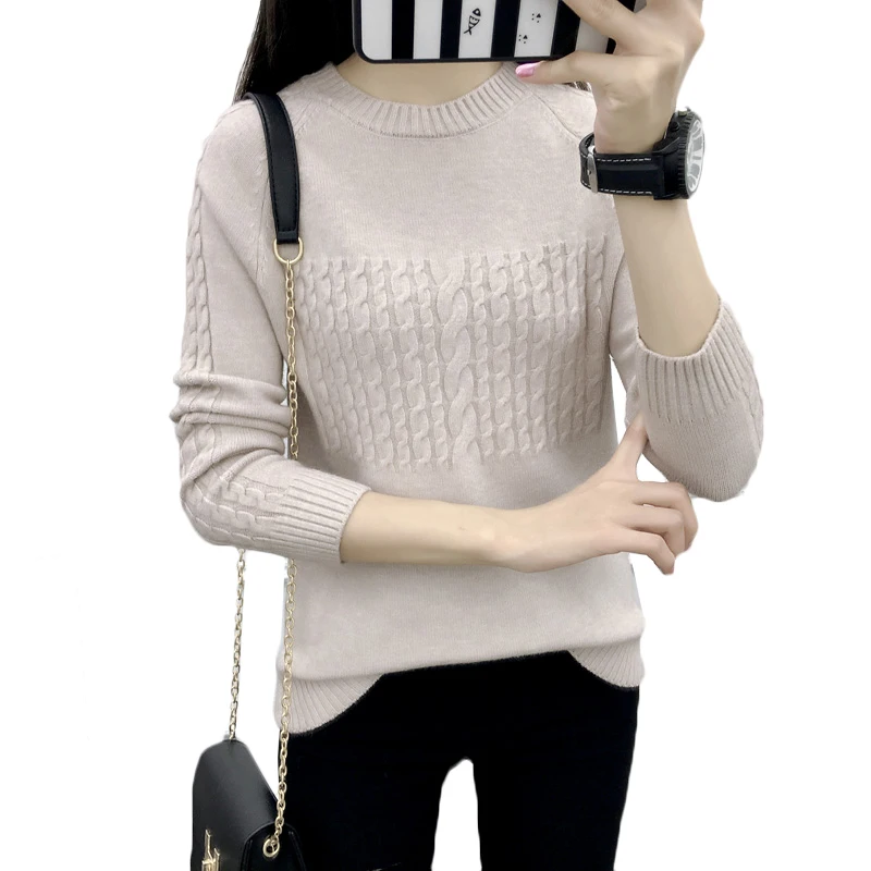 

2018 Fashion Women O-Neck Winter Sweater Women Long Sleeve Knitted Women Sweaters And Pullovers Female Jumper Tricot Tops Casual