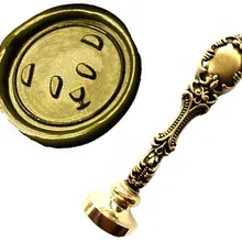 Винтажный Милый Панда роскошный воск уплотнение штамп латунный Павлин металлическая ручка подарочный набор изображение на заказ логотип