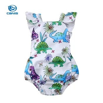 

2018 New Summer Fashion Newborn Baby Boy Girls Dinosaur Romper Jumpsuit Infant Kids Girls Clothes Outfits Wholesale Price