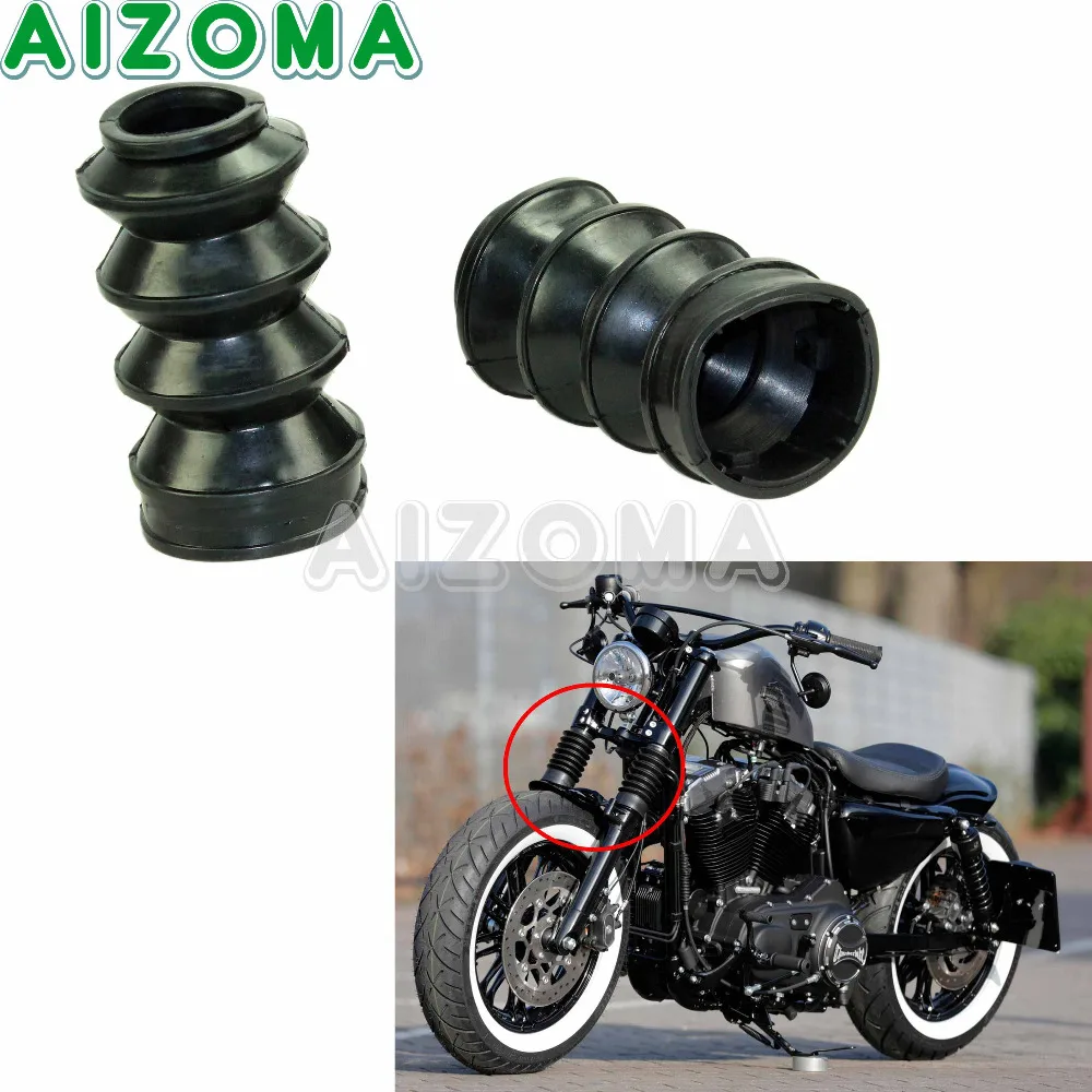 Moto In Gomma Nera Forcella Ghette Gators Stivali 39Mm Per Harley Xl883 E Sportster 1200 Moto Forcella Shock Boots Ghette