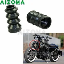 Motocicleta Garfo Borracha Preta Polainas Botas Jacarés 39mm Para Harley-Davidson XL883 & Sportster 1200 Moto Garfo Choque botas Polainas