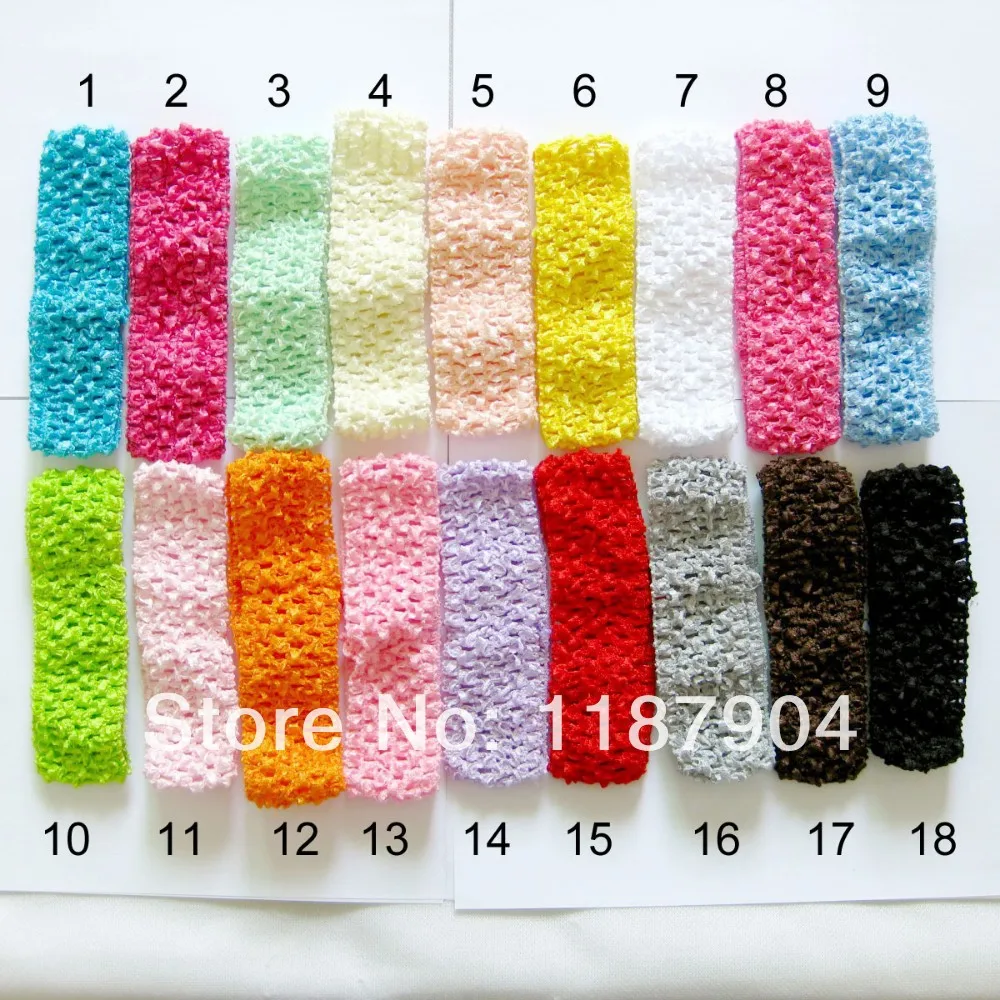 

10pcs/lot Baby girl Hair band Crochet Headbands Children 4cm fashion Headbands 18color in stock