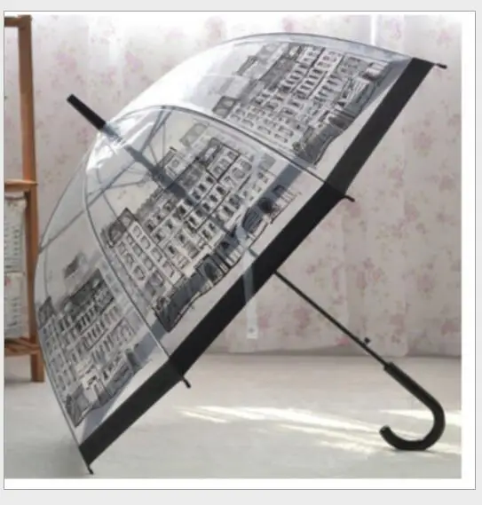 Зонт от дождя женский с длинной ручкой зонт гриб Paraguas прозрачный ПВХ Parapluie прозрачный